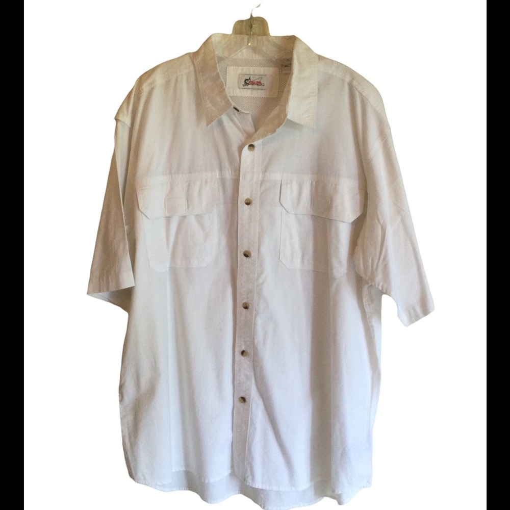 Worldwide Sportsman Men’s XL White Vented Button Down Fishing Shirt